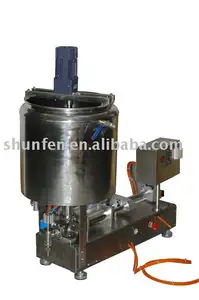 semi- automatische zuiger vulmachine voor hoog viskeuze boter, crÃ¨me, vet, balsem( dubbele wand tank)