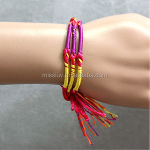 Pulsera Tejida a Mano con Cuerda de Algodón de Colores, Pulsera Trenzada de Cordón de Algodón Arcoíris, Pulsera de la Amistad Económica para Regalo Promocional - Product Image 6