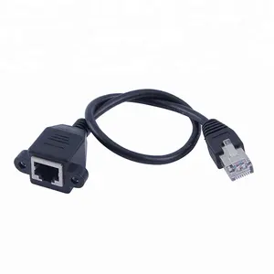 Cat5e Cat6 RJ45公到面板安装RJ45母延长线面板安装Rj45局域网电缆