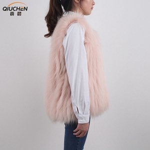 Nouvelle Mode Sans Manches Super Chaud Femmes Argent Fourrure De <span class=keywords><strong>Renard</strong></span> Gilet fourrure de raton laveur parka manteau <span class=keywords><strong>renard</strong></span> - Product Image 2