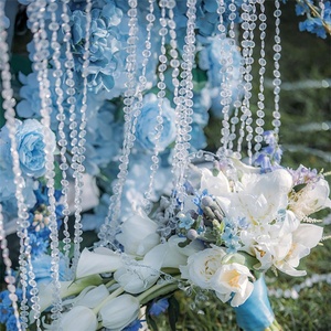 F-1527 Vente en gros d'usine Rideau <span class=keywords><strong>de</strong></span> porte suspendu décoratif transparent pour mariage avec perles en cristal - Product Image 6