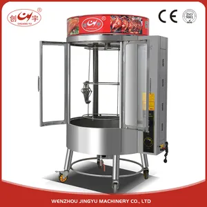 Chuangyu Restaurante China Porta De Vidro Temperado e Automatizar Máquina de Pato Assado Forno Rotativo