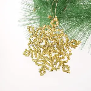 7" Christmas Snowflake with Glitter Ornaments Christmas Tree Decorations