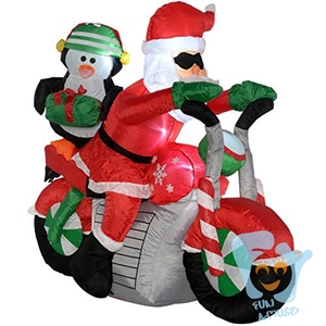 Personalizado al aire libre interior Navidad decoración inflable Santa Claus en Motobike - Product Image 3