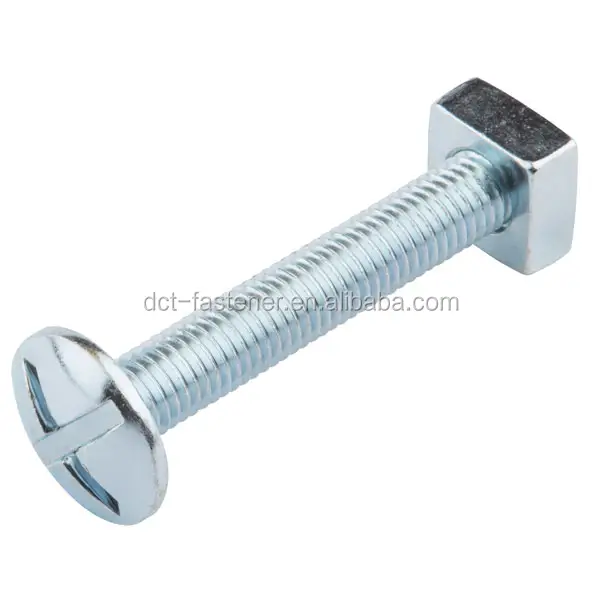 Chinese factory supply m5 m6 m7 m8 m10 m12 roofing bolt with square nuts