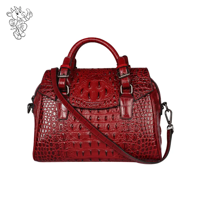 Wholesale Tote Bags Fashion Genuine Leather Crocodile Pattern Leather Shoulder Bags for Women Handbags Purse