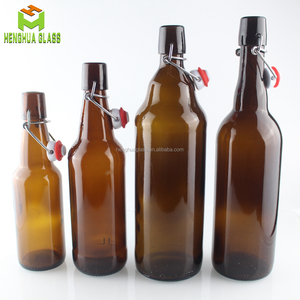 Chai Thủy Tinh Uống Nước Chanh Tròn Rượu Vang Hổ Phách 330Ml 500Ml <span class=keywords><strong>750Ml</strong></span> 1000Ml 12Oz 16Oz 25Oz 32Oz Chất Lượng Cao Có Nắp Xoay - Product Image 2