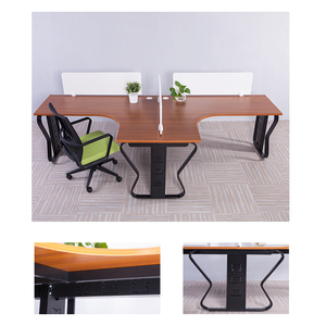 Sıcak satış ofis mobilyaları fabrika fiyat L şekli ofis iş istasyonu iki koltuk ofis masası - Product Image 6