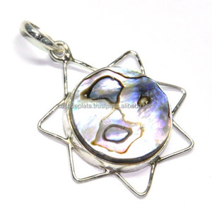 Colgante de madre perla Piedra preciosa 925 Colgante elegante de ley Colgante natural Esp361 - Product Image 1