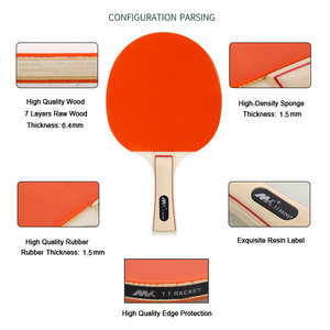 Diseña Tu Propia Raqueta de Tenis de Mesa, Creativa, Colorida, Primaria, Suave, Económica, con 2 Pelotas de <span class=keywords><strong>Ping</strong></span> <span class=keywords><strong>Pong</strong></span> - Product Image 4