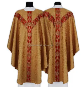 Agama Banded Leher Persegi Suit dengan Warna Yang Berbeda Bordir Gereja Chasuble