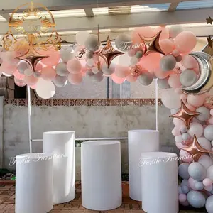 romantic design wedding furniture cylindrical flower stand