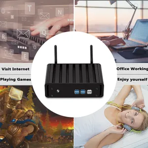 HLY Mini PC Win 10 Intel Core i7 5500U Ordinateur de bureau sans ventilateur avec VGA HD WIFI 8G Ram 256G SSD HTPC TV Box USB3.0 WIFI miniPC