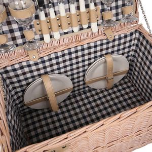 Discount Luxury Cheap Outdoor Picnic Set <strong>Storage</strong> <strong>Baskets</strong> With Handles - Product Image 6