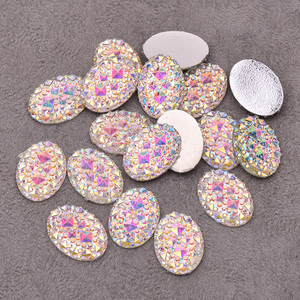 JUNAO Strass Ovali in Cristallo AB 13*18mm 20*30mm, <span class=keywords><strong>Pietre</strong></span> Cabochon Piatte in Resina, <span class=keywords><strong>Gemme</strong></span> Non Cucibili per Scrapbooking <span class=keywords><strong>e</strong></span> Fai-da-Te - Product Image 1