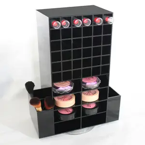 Soporte acrílico personalizado para maquillaje, almacenamiento de lápiz labial, maquillaje acrílico, brillo de labios, estante de exhibición giratorio, organizador Acrílico