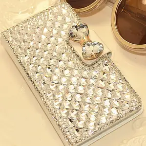 Sang Trọng Bling Rhinestone Kim Cương Cho Samsun Galaxy Note 3 Lưu Ý 4 Note5 S4 S5 S6 S7 S8 Cộng Với Wallet Lật điện Thoại Da Trường Hợp Bìa