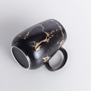 Tazza da Caffè in Gres con Bocca Stretta, Oro Nero Bianco, 17 once, Grande Tazza da Caffè - Product Image 6