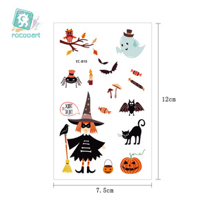 Aduana de <span class=keywords><strong>calabaza</strong></span> de Halloween cráneo pequeño temporal del tatuaje etiqueta engomada del tatuaje para los niños de los niños - Product Image 1