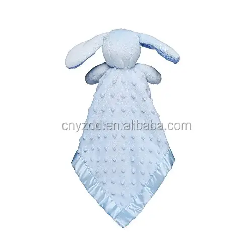 New Baby Gift Idea Blue Bear Plush Blanket Lovey Animal Personalized Stuffed Security Blanket