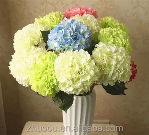 Hot verkauf Hydrangea Artificial Flower großhandel Blue Hydrangea Silk Flowers für hochzeit dekoration