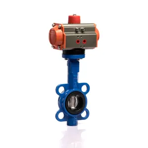 D671X Series NBR Iron Disc DN50~350 Pneumatic Wafer Butterfly Valve