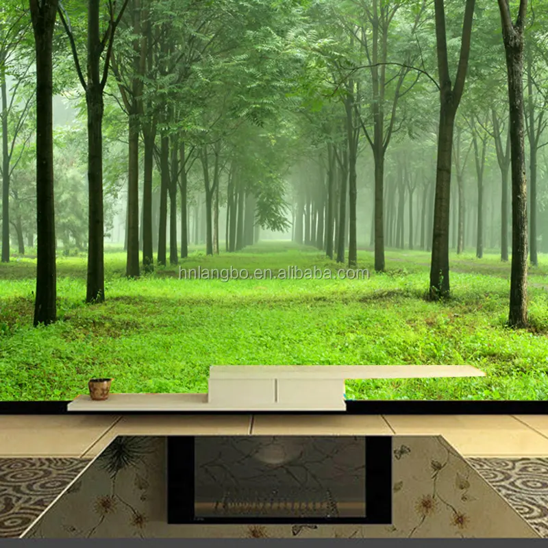 forest wallpaper green leaf wallpaper 3d living room TV wall mural woods wallpaper