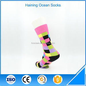 Coloré rayé <span class=keywords><strong>treillis</strong></span> en vrac coton hommes d'affaires chaussettes - Product Image 2