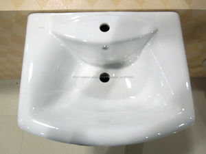Cerámica de pared moderna semi pedestal de porcelana sanitaria lavarse las manos baño del fregadero del lavabo - Product Image 2