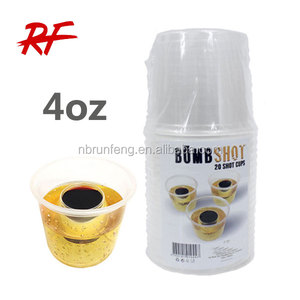 200ML clear plastic power bomb shot cups for jager cherry bombs
