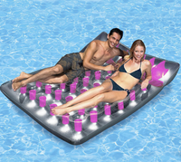 Classique 36 trous piscine flotteur tapis partie flottant boisson refroidisseur support pour 2 personnes