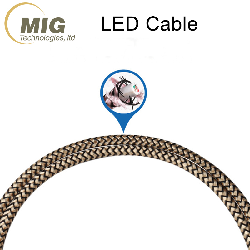 LED Tressé Micro USB Câble de Charge Android Câble pour Galaxy S7/S8 téléphone mobile câbles de Données 2A charge rapide soutien