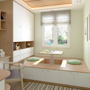 Gỗ Lưu Trữ Thiết Kế Giường Đôi Tủ Quần Áo Máy Tính Bàn Phòng Ngủ Thiết Lập - Product Image 3