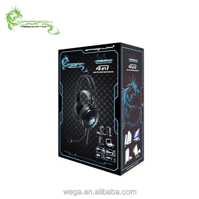 Поставщик, стерео, светодиодный пульт дистанционного управления, синий свет, шумоподавление, USB игровая через голову, гарнитура, наушники с микрофоном PS4 X box PC