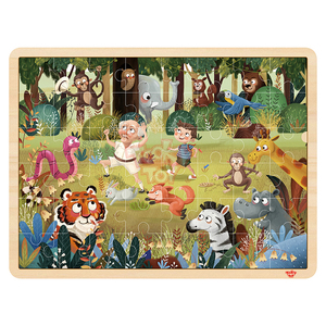 Jeu de puzzle en bois Tooky Toy, 48 pièces, design tendance, aventure en forêt - Product Image 1