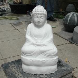 Sculpture de Bouddha en pierre traditionnelle pour temple, artisanale, durable, art extérieur - Product Image 5