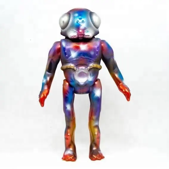 Высококачественная виниловая игрушка, изготовленная на заказ, золотой лазер, цветная живопись sofubi, виниловые игрушки инопланетянина для дизайна игрушек