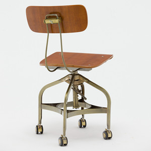 <span class=keywords><strong>Toledo</strong></span>-taburete de silla ajustable Industrial Vintage, con ruedas - Product Image 4