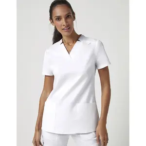 White Nurse Cloth Ladies Tunic Salon Spa Uniform Hospital Medical Workwear