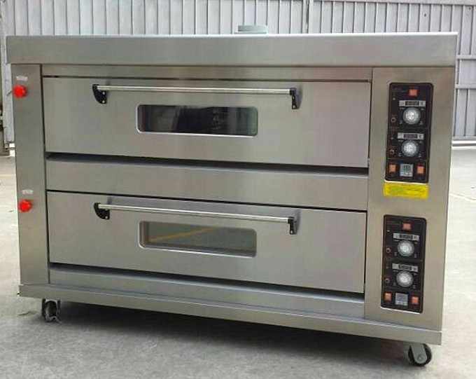 Manufacturer Double Deck 6 Trays Gas Ceramic Stone Pizza Oven Cheap Price for Sale