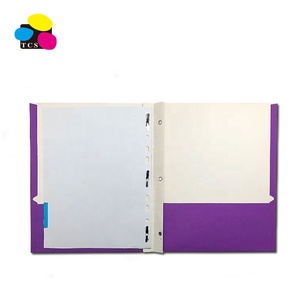乐辉紫色高品质彩色字母大小双口袋纸套文件夹，带3个插脚，适用于办公学校 - Product Image 4