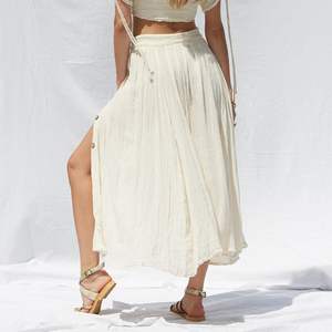 Dell'annata della boemia della signora di cotone di tela piega increspato due pezzi maxi <span class=keywords><strong>vestito</strong></span> - Product Image 6