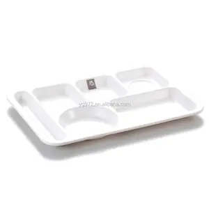 Divided Plate Rectangle Melamine Bento Dishes Divided Fast Food Plates