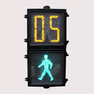 Contagem Regressiva Homem Running Segurança rodoviária Semáforo Para Pedestres