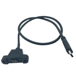 Campioni gratuiti cavo di estensione per montaggio a pannello Micro <span class=keywords><strong>USB</strong></span> tipo C <span class=keywords><strong>USB</strong></span> maschio a Micro <span class=keywords><strong>USB</strong></span> <span class=keywords><strong>femmina</strong></span> vite per l'orecchio installa l'estensione dei dati del pannello - Product Image 2