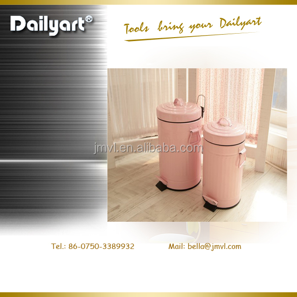 5 Litres/1.3 Gallon Rond Blanc En Acier Inoxydable Étape Couleur Coréenne Poubelle