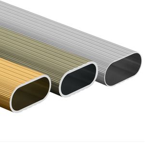 Wow!! Polished Golden Aluminum <strong>Tube</strong> for Shower Enclosure and Wardrobe <strong>Furniture</strong> Factory / Silver champagne Color <strong>Aluminium</strong>