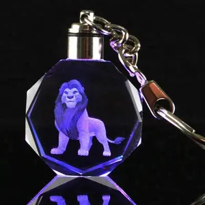 Laser Engraved Crystal LED Anime The Lion King Figurine Souvenir
