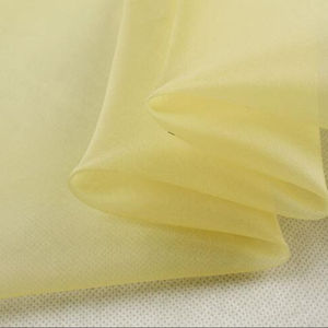 قماش حرير أورجانزا 100% من هاوماي، لون أصفر فاتح، 6 متر/متر، 55 سم، 140 سم، لفساتين الزفاف والمعاطف والستائر، مباشرة من الصين، حرير خام - Product Image 2