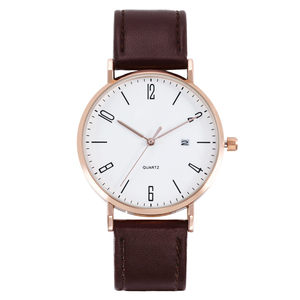 Orologi da uomo con Design semplice al quarzo analogico con cinturino in pelle con Logo personalizzato orologio minimalista - Product Image 3